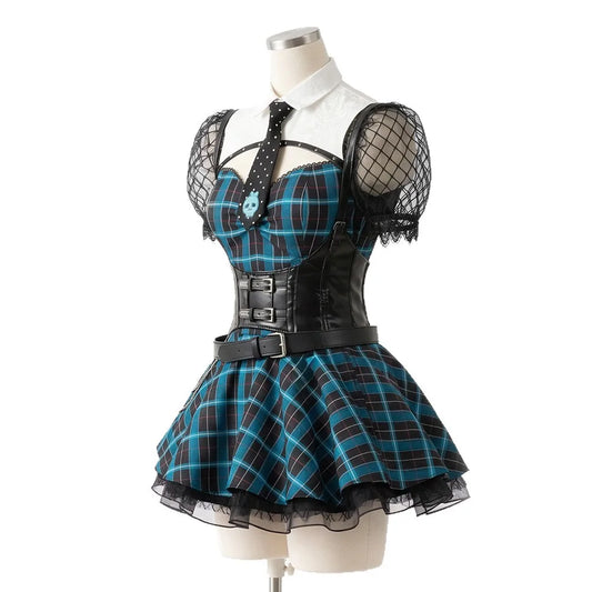 Frankie Stein Cosplay Costume Women Gothic School Uniform Anime Role Play Outfit Halloween Party Comic Con Carnival Dress