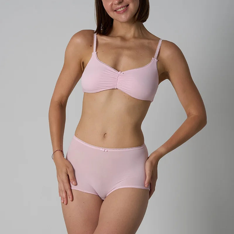 Lace Bra Set Skin-like High Elastic Breathable Women's Underwear Large Chest Small Appearance Innerwear Panties Set