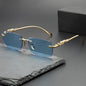 Rimless Sunglasses oval Fashion Metal Eyeglasses Unisex Shades Square Sun Glasses For Summer Traveling