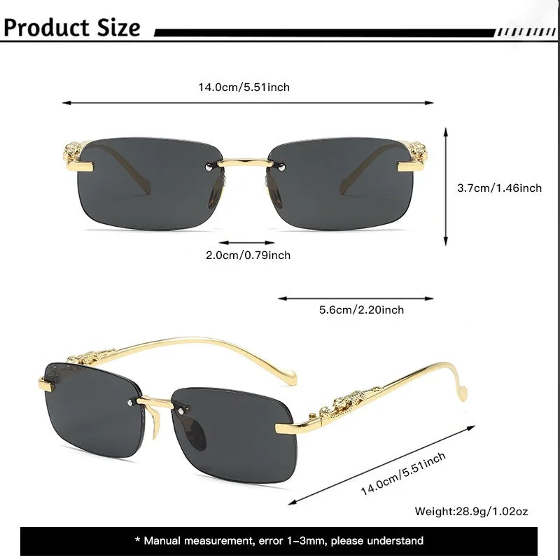 Rimless Sunglasses oval Fashion Metal Eyeglasses Unisex Shades Square Sun Glasses For Summer Traveling