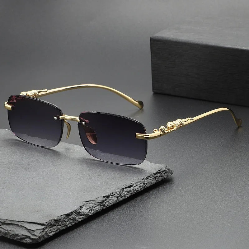 Rimless Sunglasses oval Fashion Metal Eyeglasses Unisex Shades Square Sun Glasses For Summer Traveling