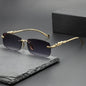 Rimless Sunglasses oval Fashion Metal Eyeglasses Unisex Shades Square Sun Glasses For Summer Traveling