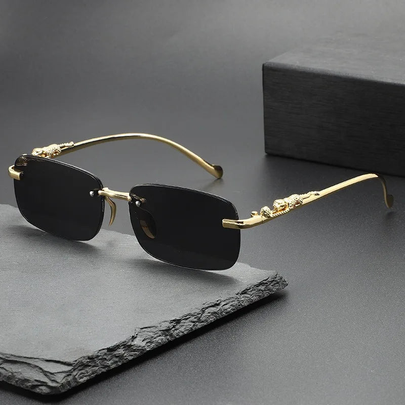 Rimless Sunglasses oval Fashion Metal Eyeglasses Unisex Shades Square Sun Glasses For Summer Traveling
