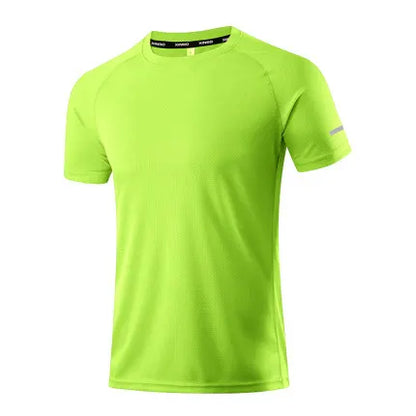 Men's Running Shirts Soccer Jerseys Reflective Sport T-Shirts Quick Dry Athletic Jogging Tops Gym Fitness Workout Sportswear