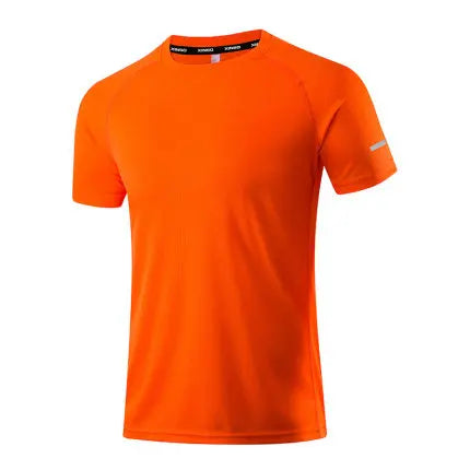 Men's Running Shirts Soccer Jerseys Reflective Sport T-Shirts Quick Dry Athletic Jogging Tops Gym Fitness Workout Sportswear