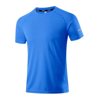 Men's Running Shirts Soccer Jerseys Reflective Sport T-Shirts Quick Dry Athletic Jogging Tops Gym Fitness Workout Sportswear