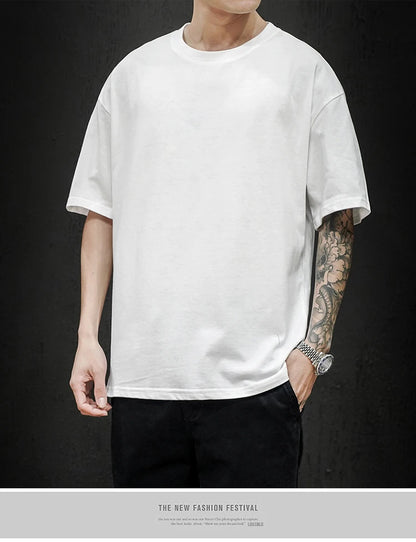 Men's T Shirt Casual Loose Cotton Short Sleeve T-Shirt Men Top Tee shirt Men