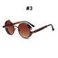 VIVIBEE Vintage Steampunk Red Sunglasses Round Punk Alloy Metal Retro Sun Glasses Goggles Gothic Style Shades