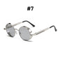 VIVIBEE Vintage Steampunk Red Sunglasses Round Punk Alloy Metal Retro Sun Glasses Goggles Gothic Style Shades