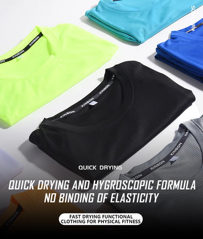 Summer Ice Silk Long Sleeve T-Shirt Men New Quick Dry Breathable Air Conditioning Outdoor Sun Protection Running Outer Wear