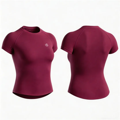Women Bum Shaping Tee Seamless Short Sleeve Tops Gym Workout Running T-Shirts Fitness Activewear Athletic Shirts