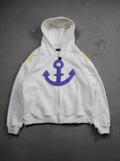 Jojo Bizarre Adventure Silver Chariot Zip Up Hoodies Women Y2k Oversized Hoodie Hip Hop Couples Harajuku Street Men Sweatshirt