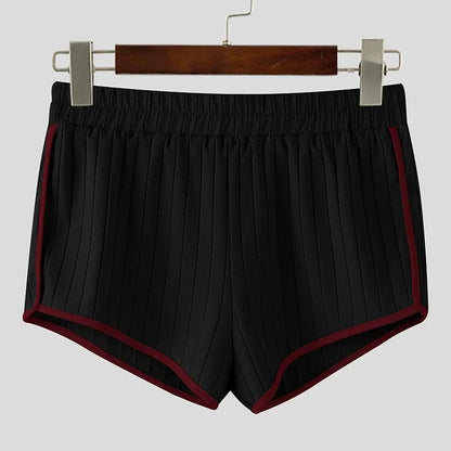 Ribbed Athletic Shorts High Waist Contrast Trim Bodybuilding Gym Shorts Summer Quick Dry Workout Short Pants Fitness Short