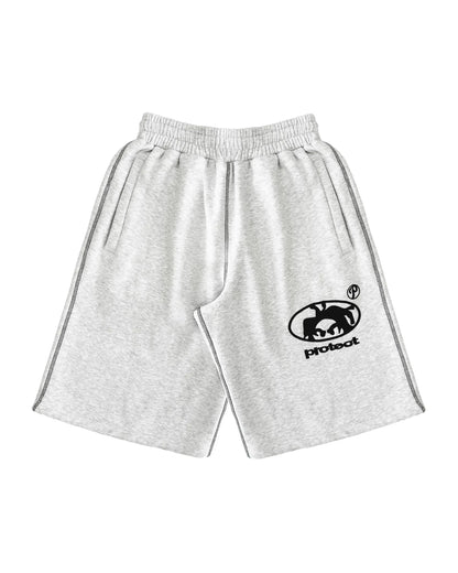 Grey Cotton Y2K Hiphop Streetwear Shorts European Street Style Trendy Baggy Casual Cargo Urban Casual Wear Fashion