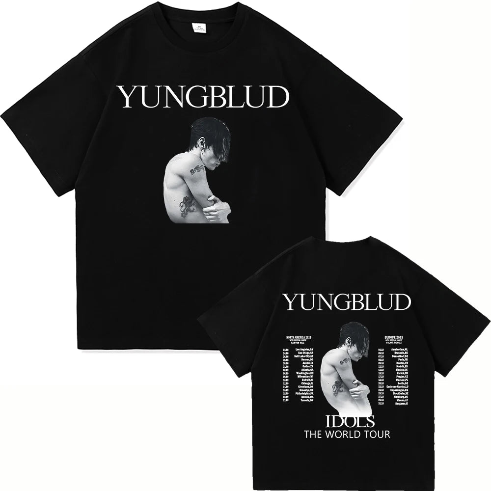Yungblud Idols World Tour T Shirt New Fashion Men/Women Hip Hop Aesthetic Wings T-shirt High Quality Cool Cotton Tees Shirts