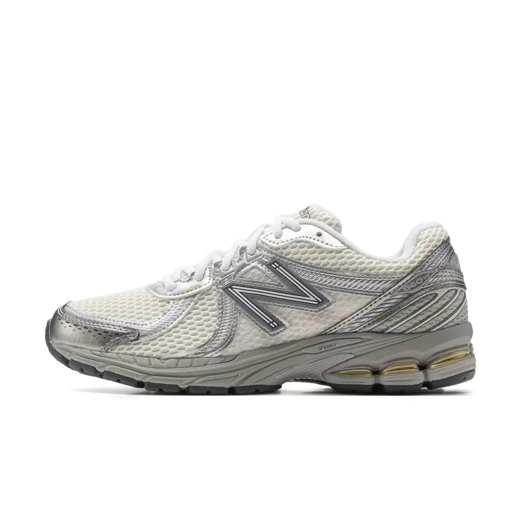 New Balance 860 v2 Y2K Unisex Low-Top Running Shoes – Silver/Purple, Retro Millennium Mesh, Comfortable & Breathable ML860PP2