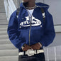 Zip Up Hoodies Cardigan Hooded Warmth Sweatshirt Aesthetics Letter Print Trend Casual Hip Hop Y2k New Sweatshirts Men's Clothing