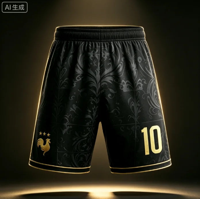 France National Team Mbappe No.10 Football Shorts,3D All Over Print Short Pants, Unisex Family Matching Fan Sports