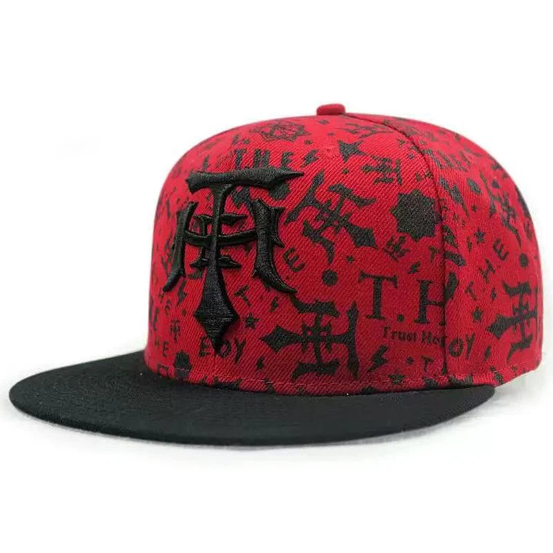 Fashionable Creative Baseball Hat T Graffiti Embroidery Street Hip Hop Hat Daily Casual Wear Sunshade Hat Flat Edge Hat
