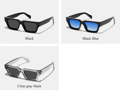 Ruiao fashion black small rectangular thick frame sunglasses for men and women rectangular summer wear shades