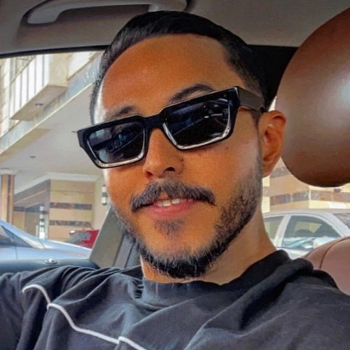 Ruiao fashion black small rectangular thick frame sunglasses for men and women rectangular summer wear shades