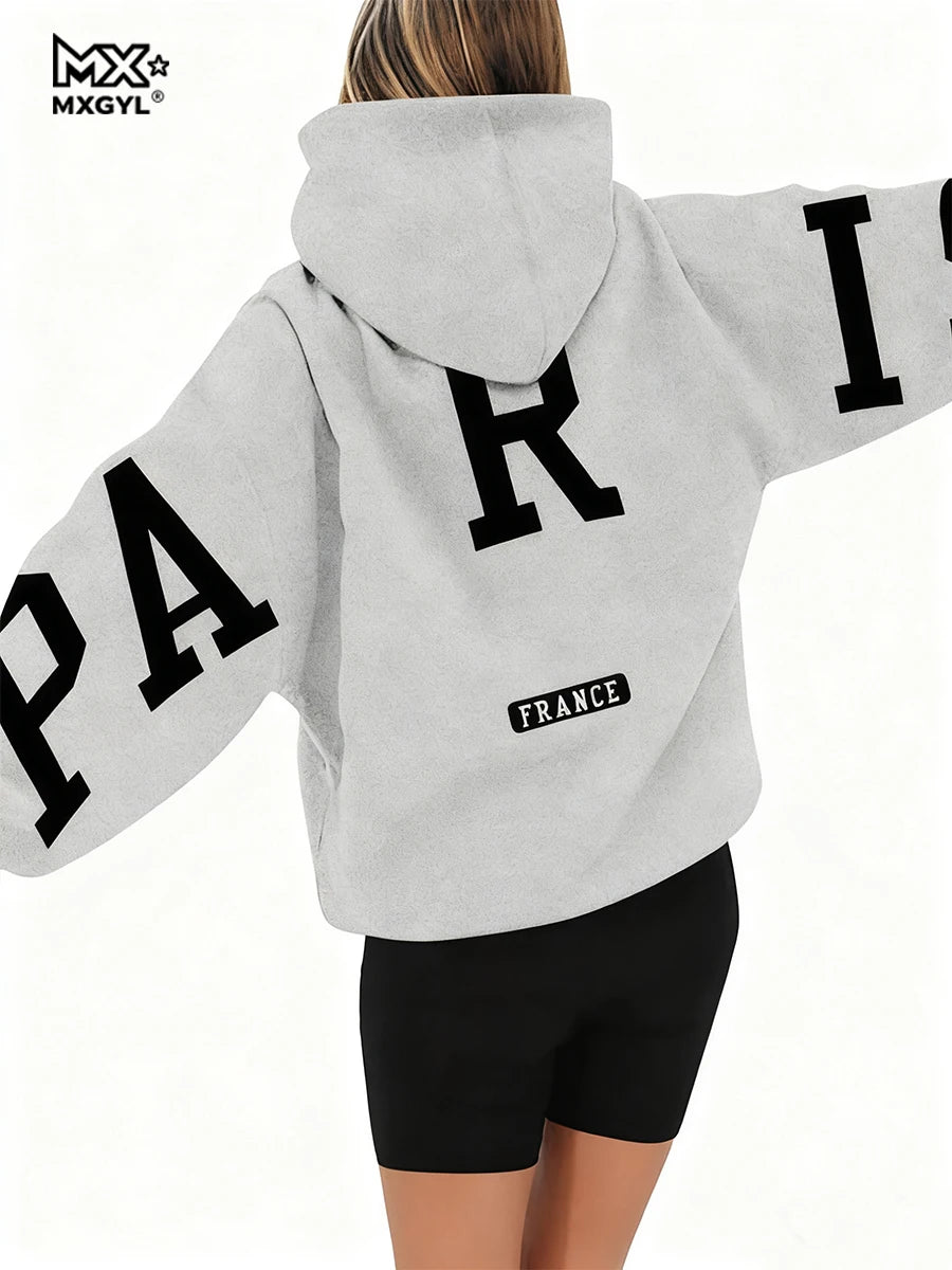 Profashion  Loose Casual Pullover Hoodie Sweatshirt Coat Printed Letter Pattern High Street Hip-Hop Trendy Unisex