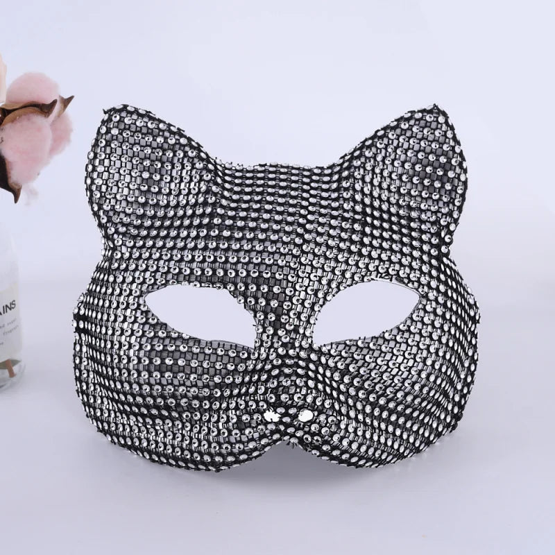 New Rhinestone Masquerade Mask Halloween Party Fashion Shiny Bling Mask Women Men Unisex Cosplay Prop Stage Performance Adult