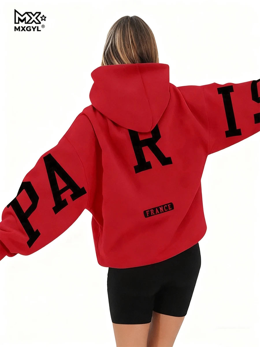 Profashion  Loose Casual Pullover Hoodie Sweatshirt Coat Printed Letter Pattern High Street Hip-Hop Trendy Unisex