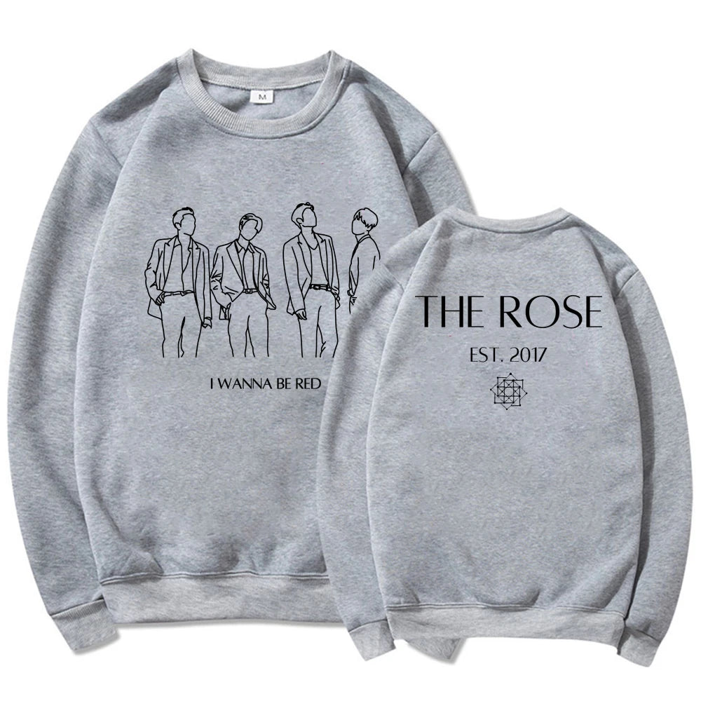 The Rose Kpop Sweatshirt Back To Me Hoodie Korean Group Pullover Women Long Sleeve Sweatshirts Graphic Hoodies Kpop Fans Gift