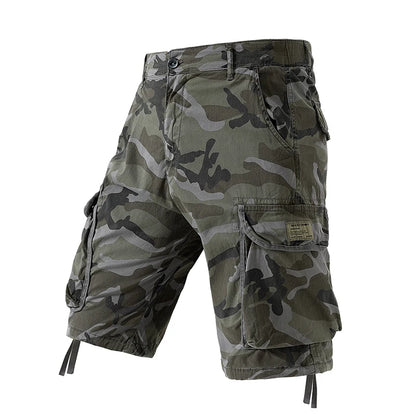Men's Camo Cargo Shorts Outdoor Multi-Pocket Cotton Casual Shorts Summer Half Pants Breathable Shorts
