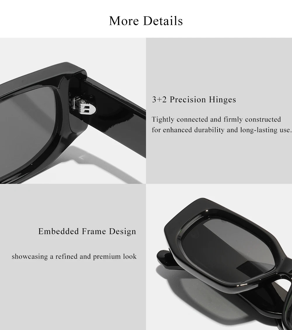 Ruiao new black classic retro designer branded concave irregular thick frame men women fashion sunglasses