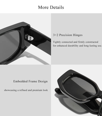 Ruiao new black classic retro designer branded concave irregular thick frame men women fashion sunglasses