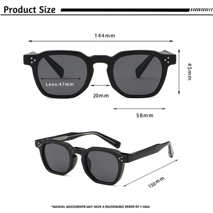 CATERSIDE Fashion Unisex Sunglasses Small Frame Square Personalized Design Sun Glasses