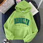 New Fleece Loose Women's Hoodie Brooklyn Printed Couple Hoodie