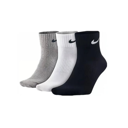 Nike Unisex 3-Pair Pack: Comfortable and Breathable Short, Mid-Calf, Training Socks, and High-Calf Athletic Socks SX7677-100