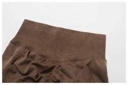 High Waist Yoga Shorts Women Sand Washed Yoga Shorts Workout Shorts Fitness Yoga Lift Butt Fitness Yoga Gym Running Short Pants