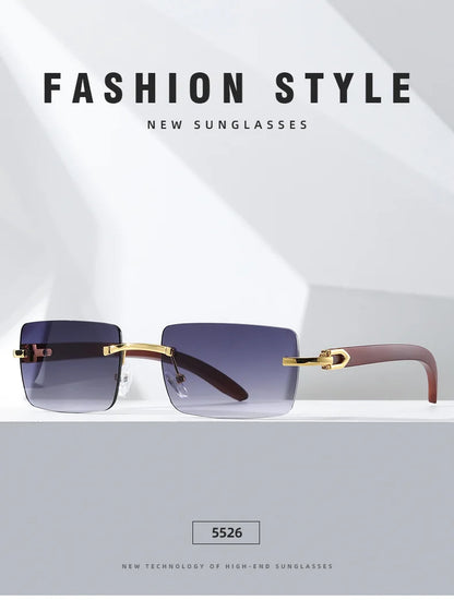 Frameless Fashion Sunglasses for Unisex Vacation Casual Driving Sun Shades Classic Outdoor Vacation Riding Sun Glasses
