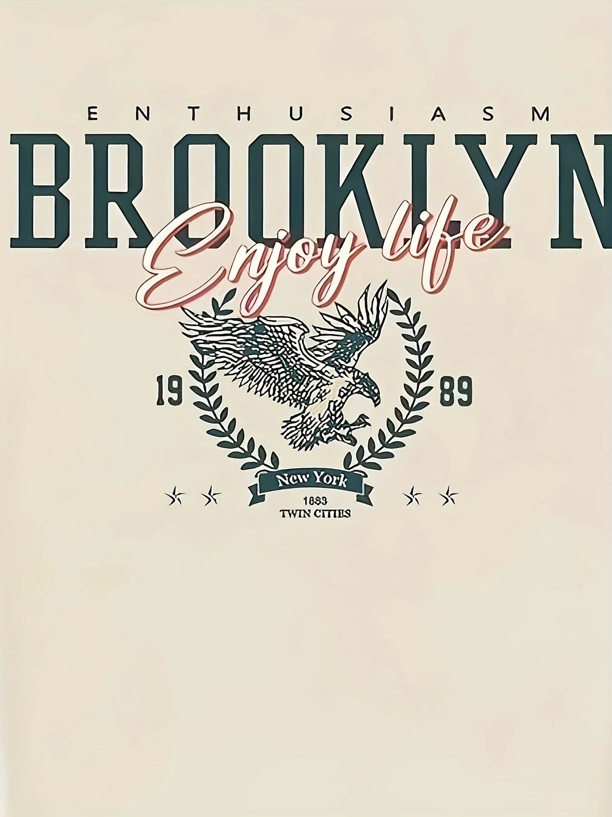 Women'S Brooklyn Letter Print Pattern Athletic Casual Round Neck Short Sleeve Fashion Harajuku Casual Street Tees Aesthetic Tops