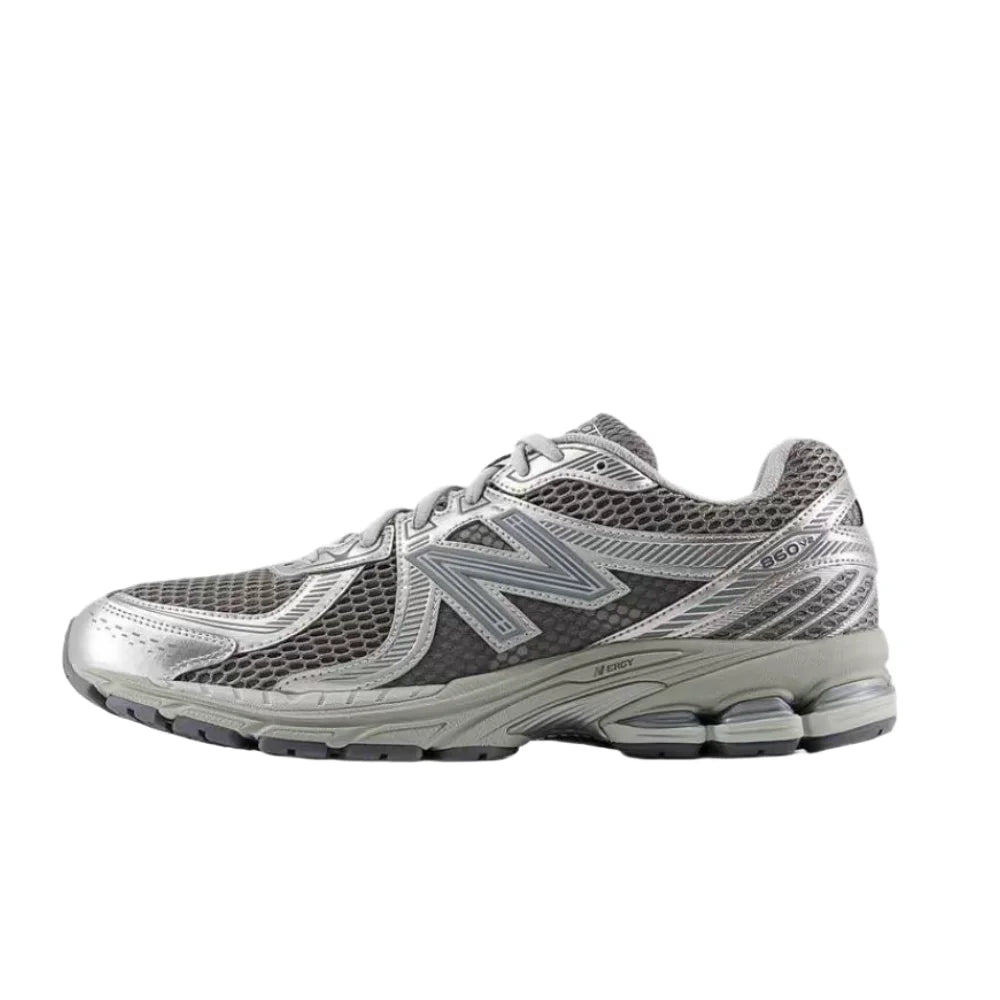 New Balance 860 v2 Y2K Unisex Low-Top Running Shoes – Silver/Purple, Retro Millennium Mesh, Comfortable & Breathable ML860PP2