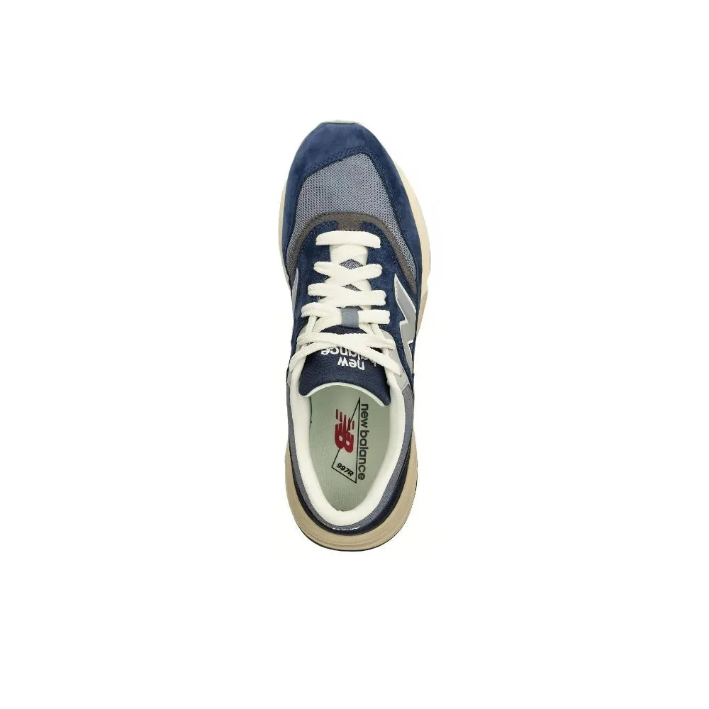 New Balance NB 997R Comfortable Sports Shockproof Low-top Casual Running Shoes Unisex Blue Silver U997RHB