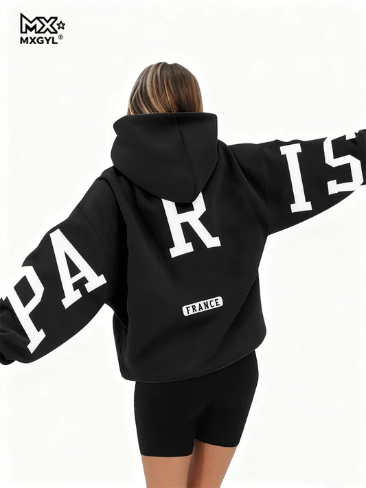 Profashion  Loose Casual Pullover Hoodie Sweatshirt Coat Printed Letter Pattern High Street Hip-Hop Trendy Unisex
