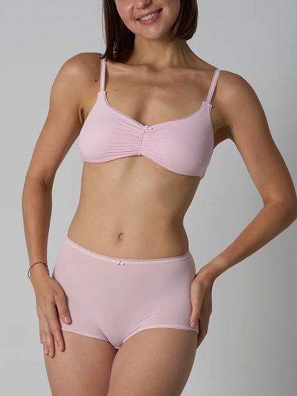 Lace Bra Set Skin-like High Elastic Breathable Women's Underwear Large Chest Small Appearance Innerwear Panties Set