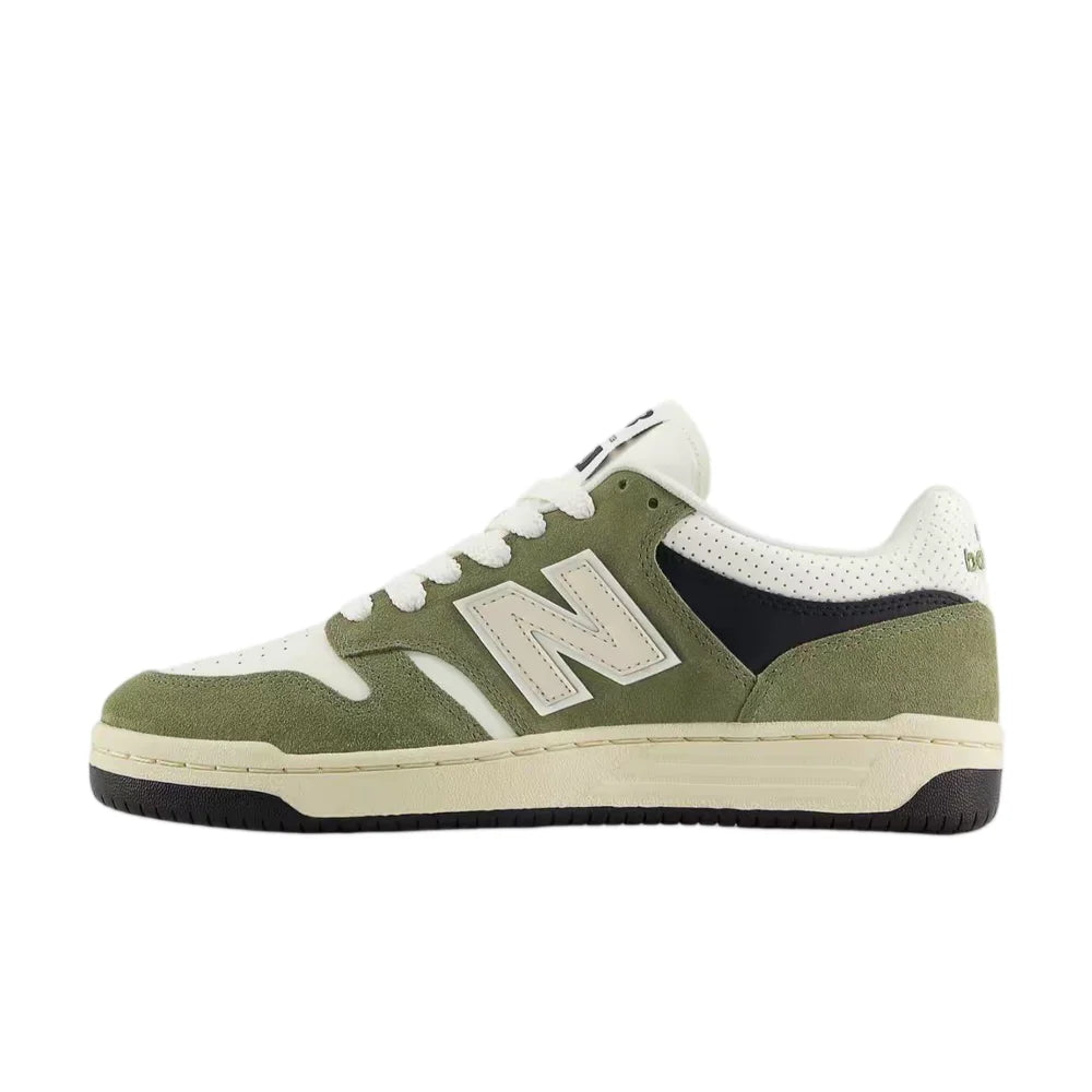 New Balance NB480 Unisex Low-Top Sneakers – White/Blue, Synthetic Leather, Soft, Comfortable & Durable BB480PEN