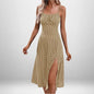 Women Elegant Floral Beach Vacation Streetwear Sexy Low Cut Beach Party Slim Slit Dress Chic Bodycon Lady Sleeveless Vestidos