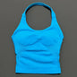 Histello Longline Strappy Top Women Sports Tank Halter Seamless Ruched Backless Gym Activewear Workout Yoga Fitness Tops
