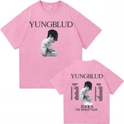 Yungblud Idols World Tour T Shirt New Fashion Men/Women Hip Hop Aesthetic Wings T-shirt High Quality Cool Cotton Tees Shirts