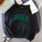 New Fleece Loose Women's Hoodie Brooklyn Printed Couple Hoodie