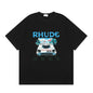 Latest Style RHUDE Men's  Casual Shorts Hip Hop Elastic Waist Drawstring Zip Pocket Summer Street Leisure Beach Shorts