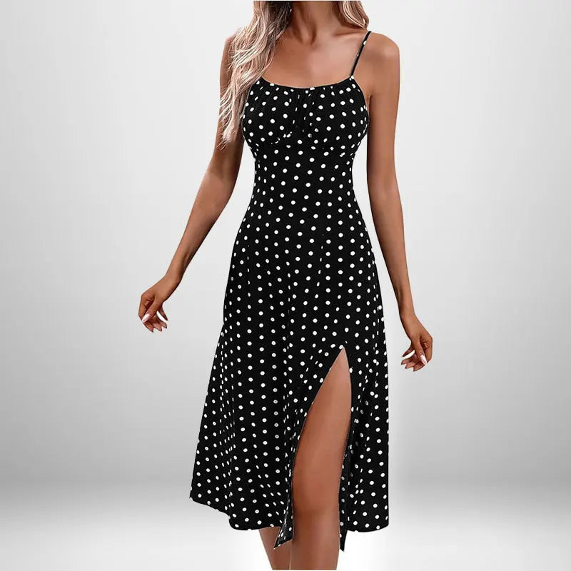 Women Elegant Floral Beach Vacation Streetwear Sexy Low Cut Beach Party Slim Slit Dress Chic Bodycon Lady Sleeveless Vestidos