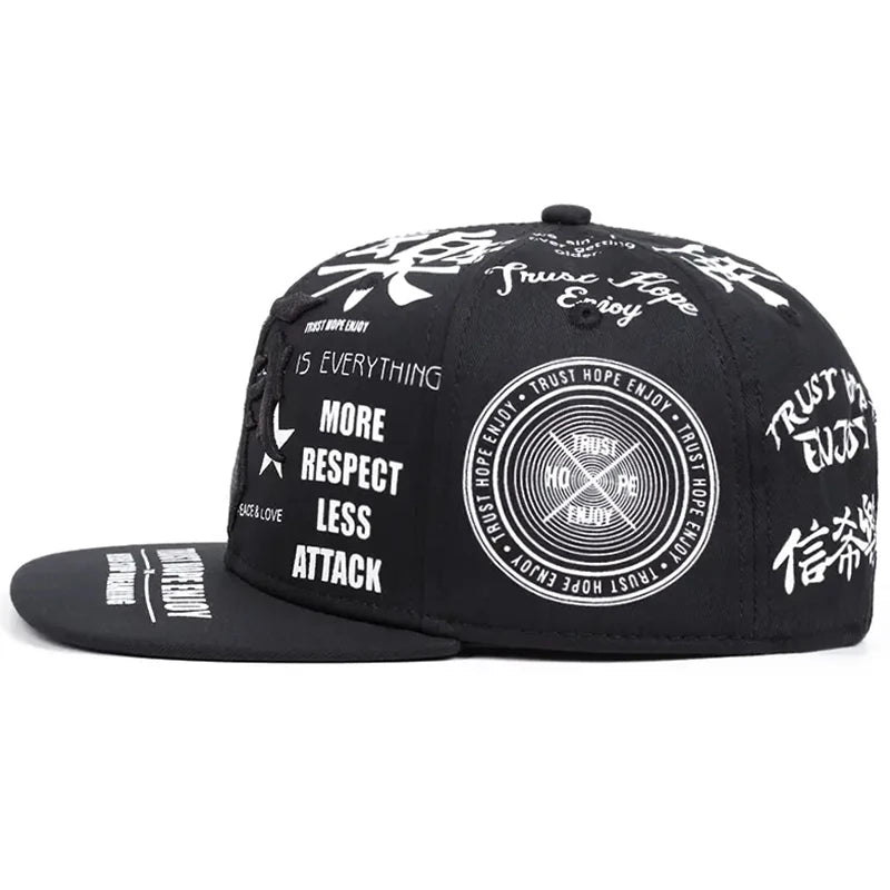 Fashionable Creative Baseball Hat T Graffiti Embroidery Street Hip Hop Hat Daily Casual Wear Sunshade Hat Flat Edge Hat